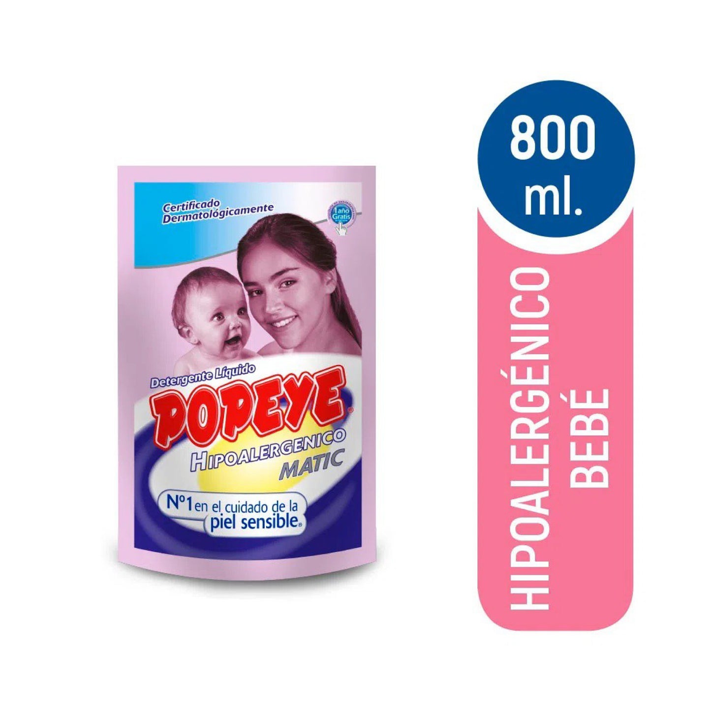 Popeye Detergente Líquido Hipoalergénico 800 ml