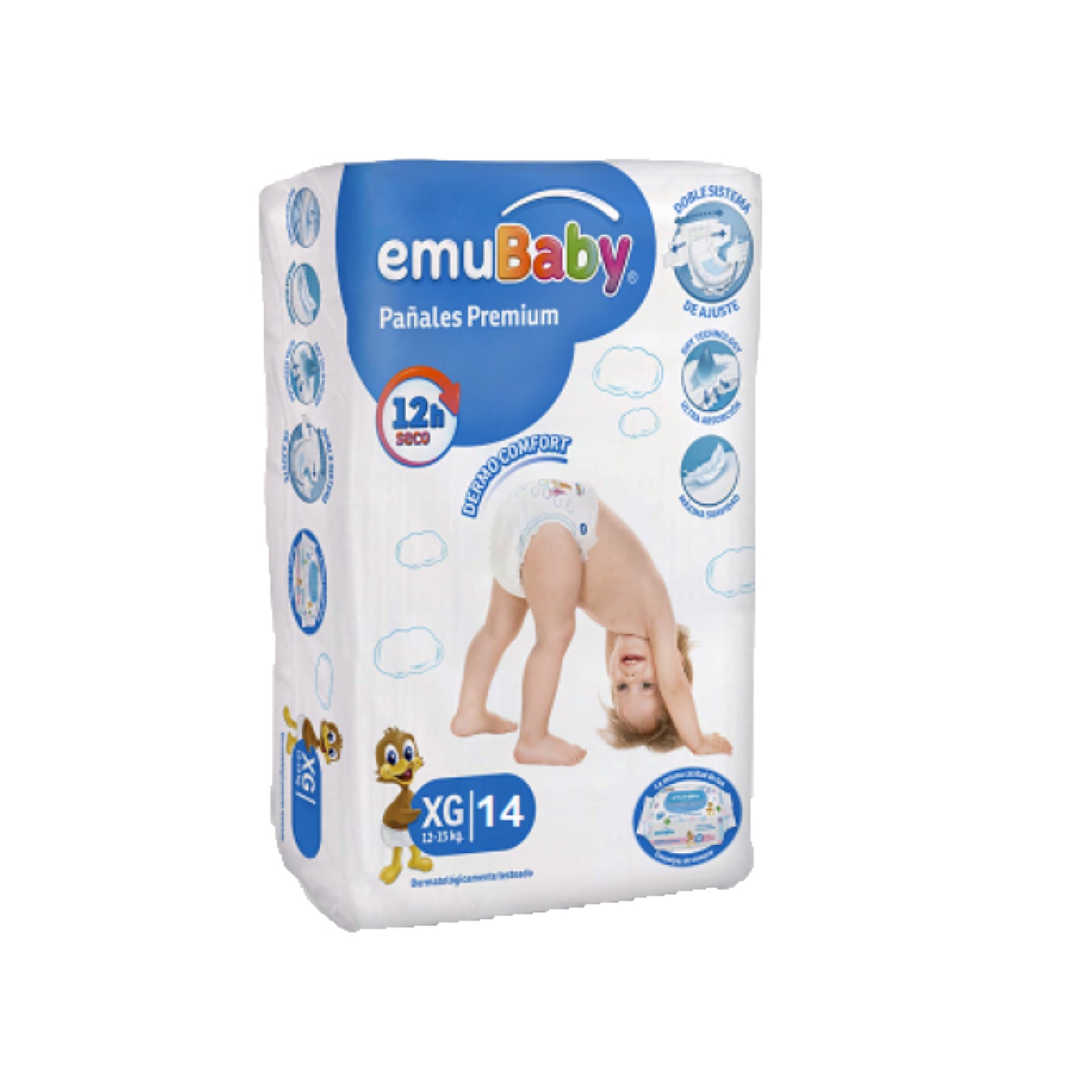 Emubaby Pañal Premium talla XG / 14 Pañales