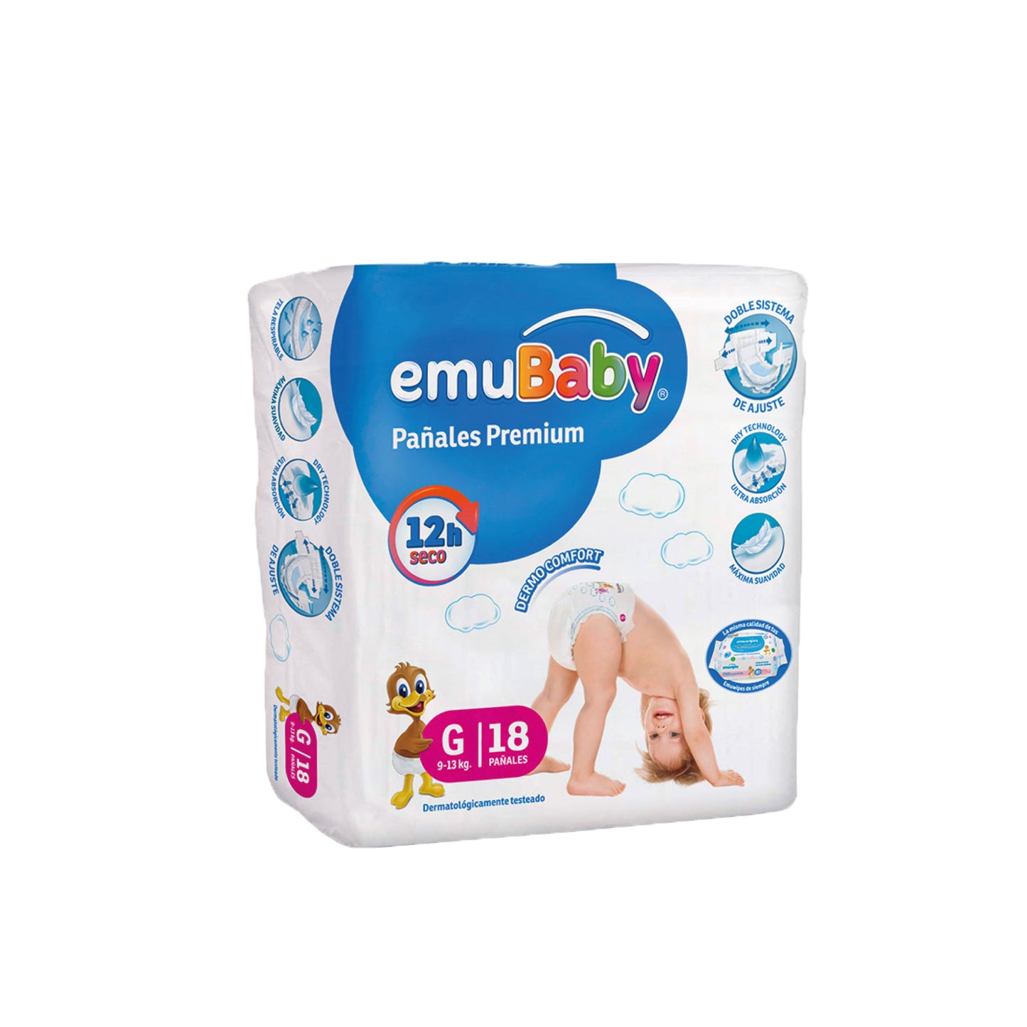 Emubaby Pañal Premium Talla G / 18 Pañales