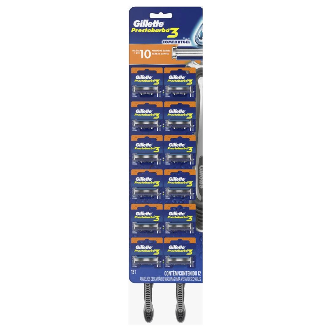 Gillette Prestobarba 3 Tira x 12 unidades