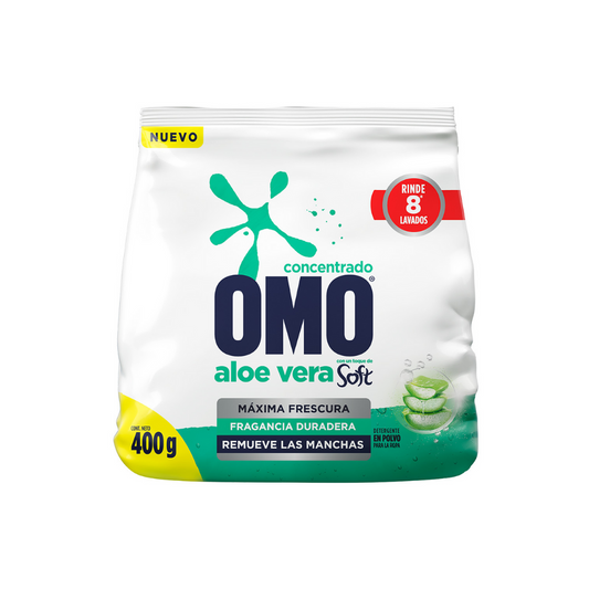 Omo Detergente Polvo concentrado Aloe Vera con Soft 400 grs