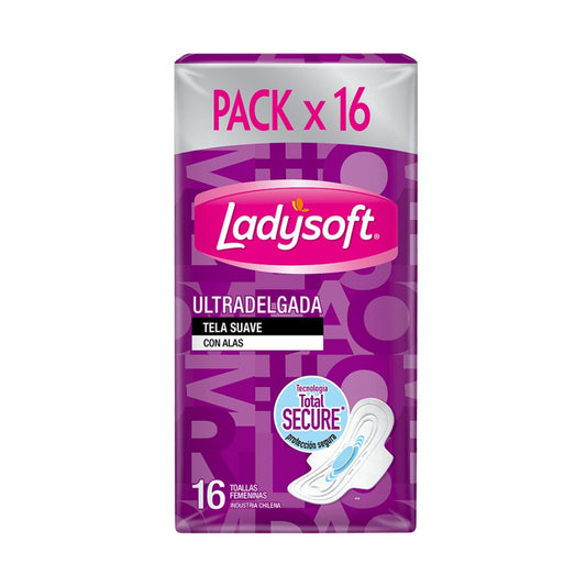 Ladysoft Toalla Higiénica Ultradelgada Tela Suave 16 unidades