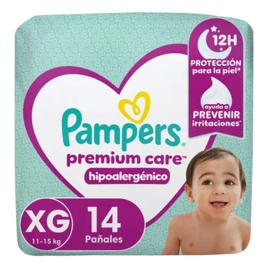 Pampers Premium Care Talla XG / 14 Unidades