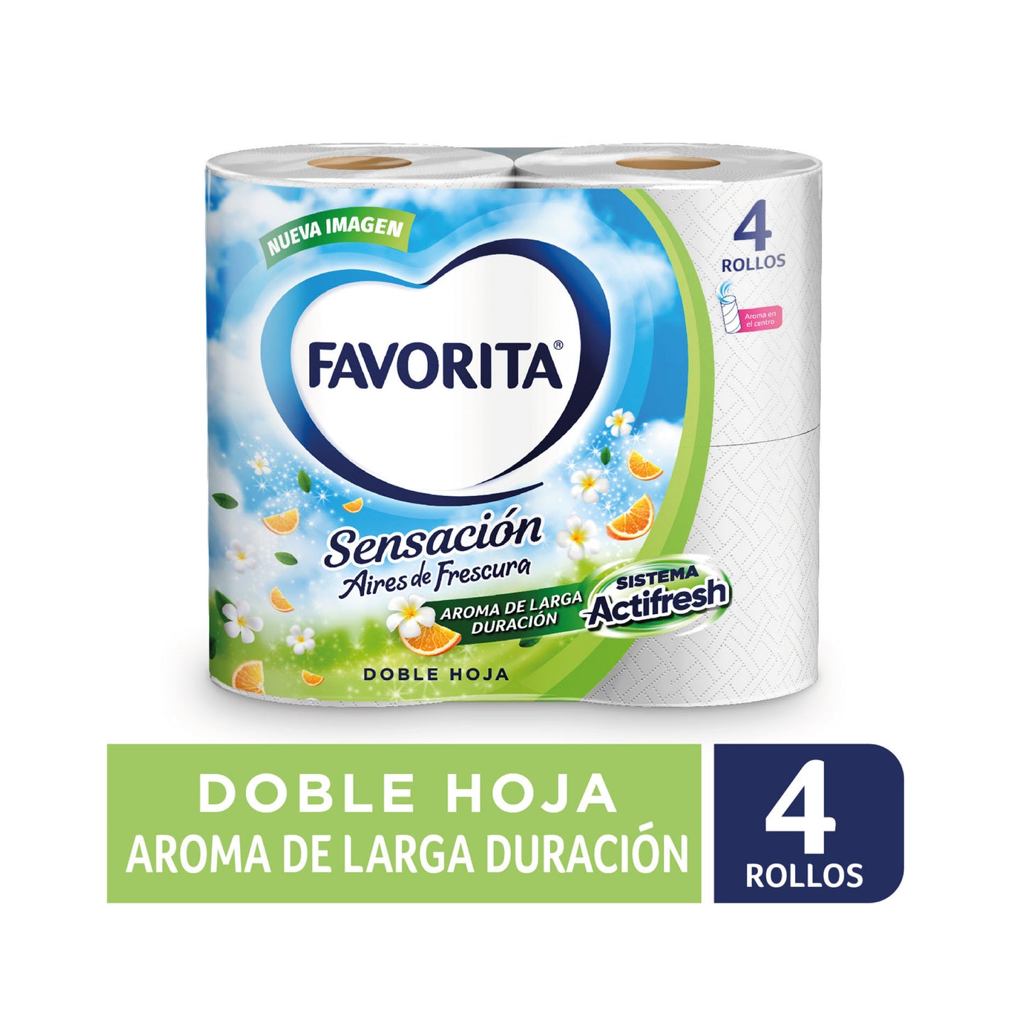 Favorita Papel Higiénico Sensación  22 Metros x 4 Rollos (12 paquetes - 48 rollos)