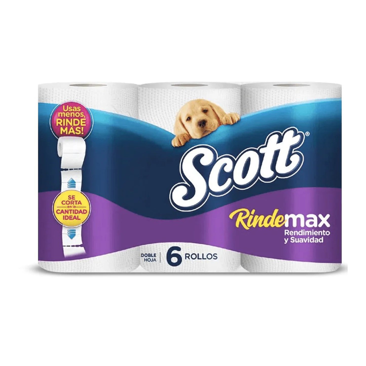 Scott Rindemax Papel Higiénico 22 Metros x 6 Rollos (8 paquetes - 48 rollos)