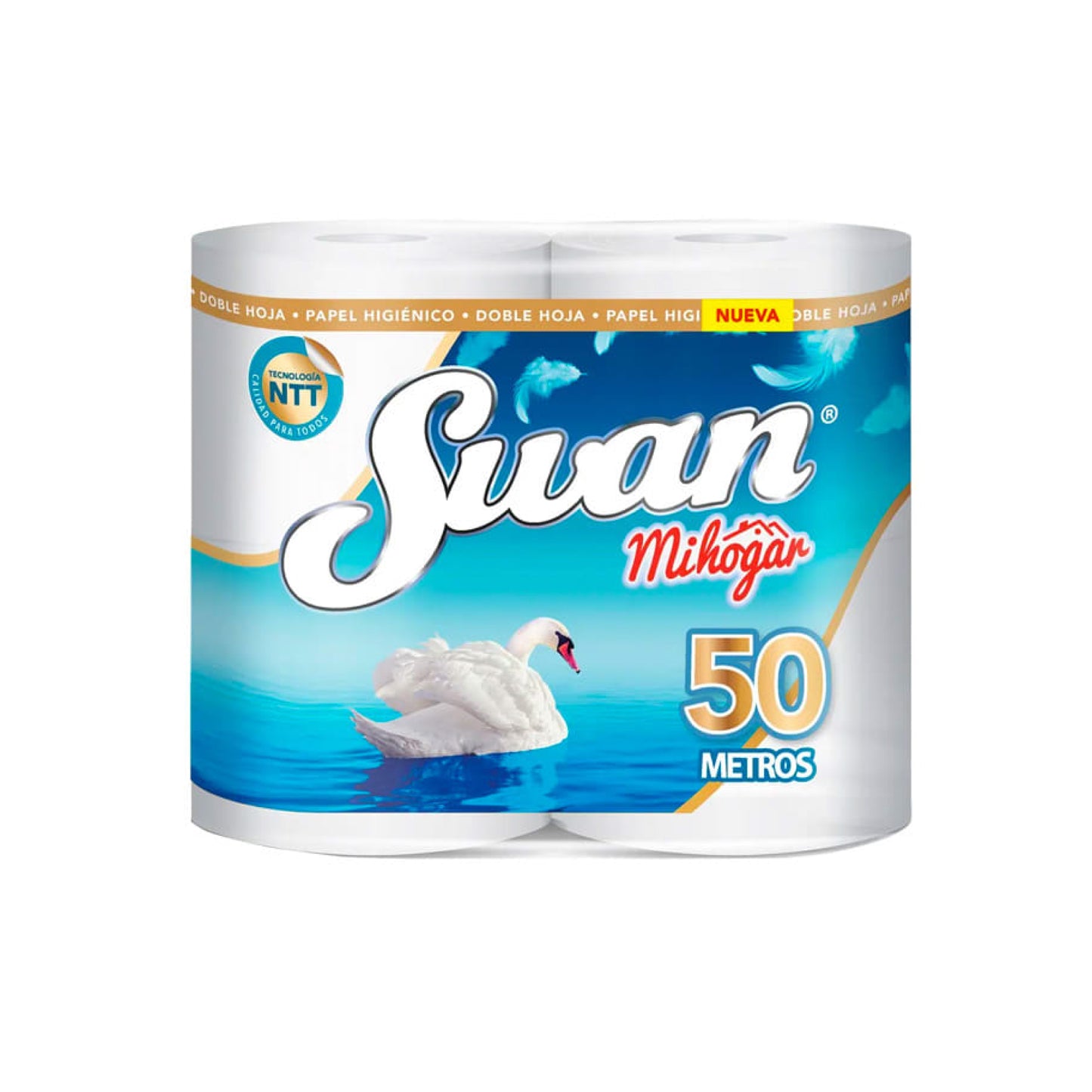 Swan Papel Higiénico 50 Metros x 4 Rollos (8 paquetes - 32 rollos)