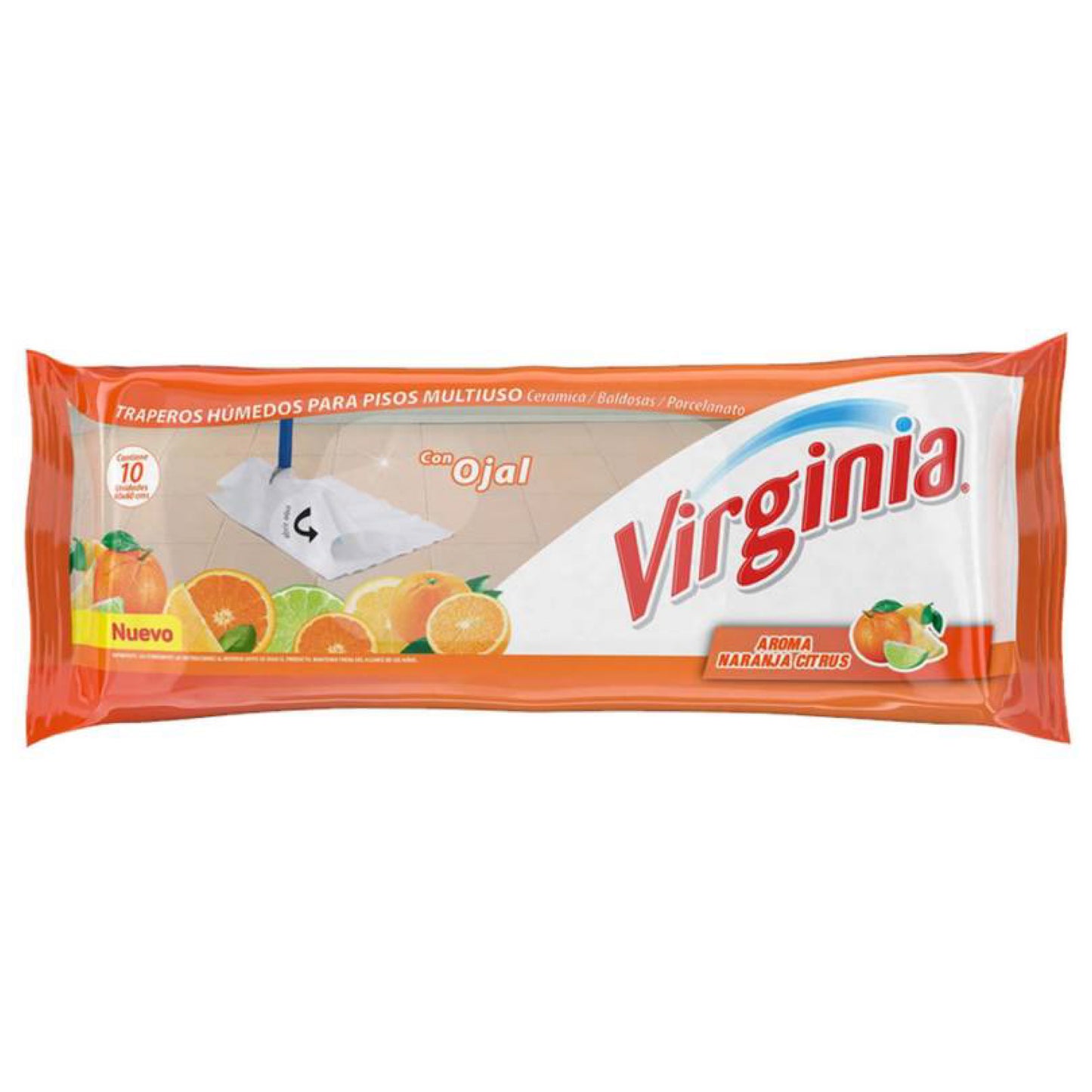 Virginia Trapero Húmedo Naranja Citrus 10 Unidades