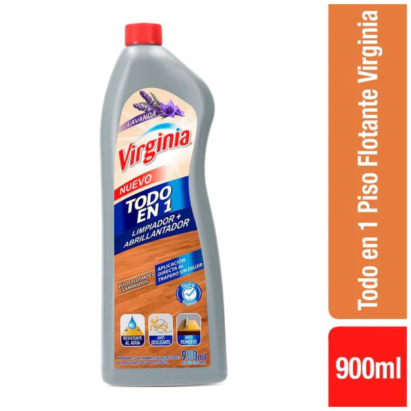 Virginia Todo en 1 Piso Flotante Limpiador + Abrillantador 900 ml