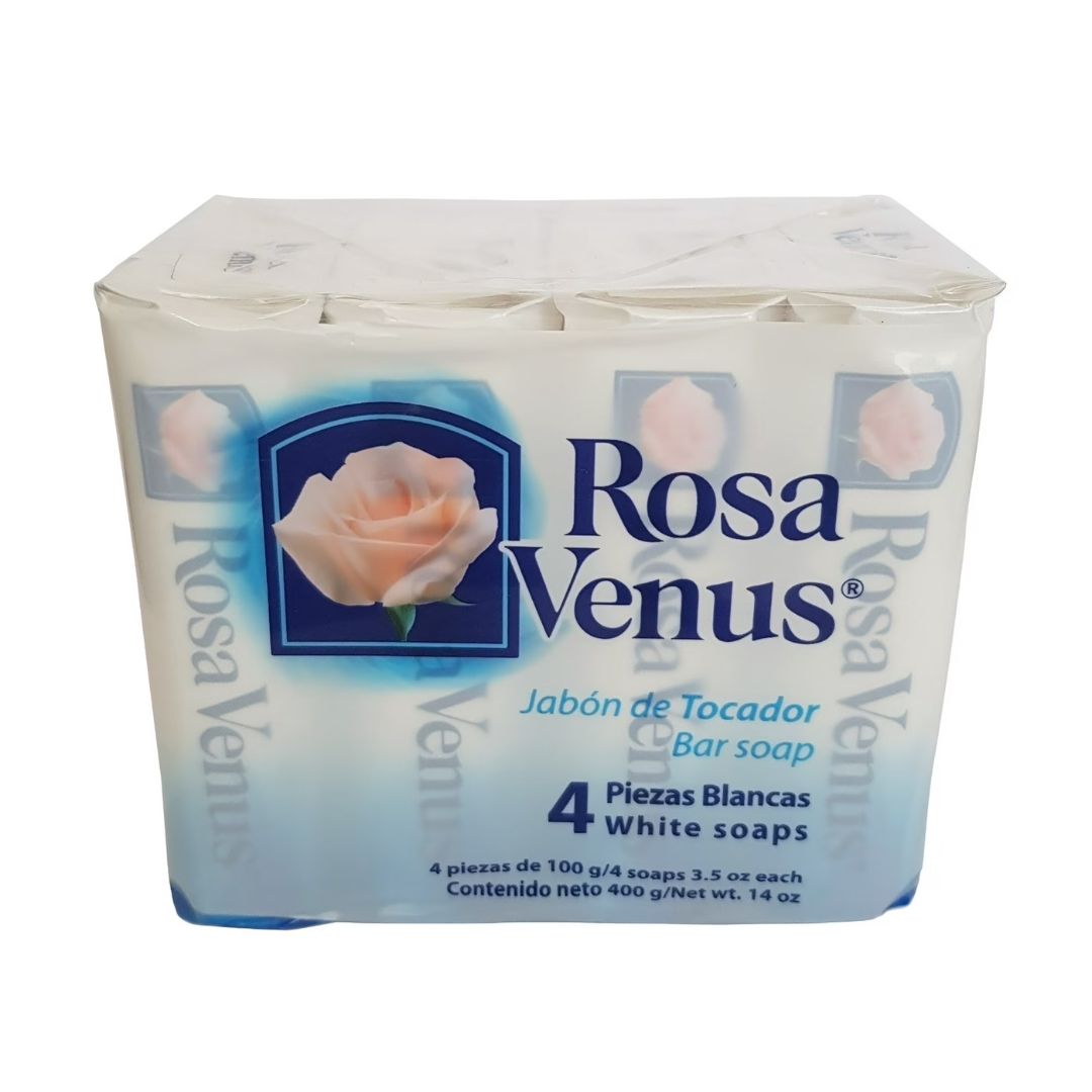 Rosa Venus Jabón Barra Blanco / Pack 4 unidades x 100 grs