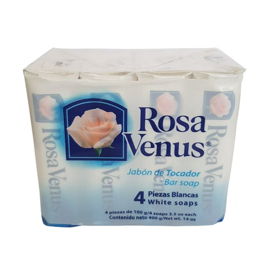 Rosa Venus Jabón Barra Blanco / Pack 4 unidades x 100 grs