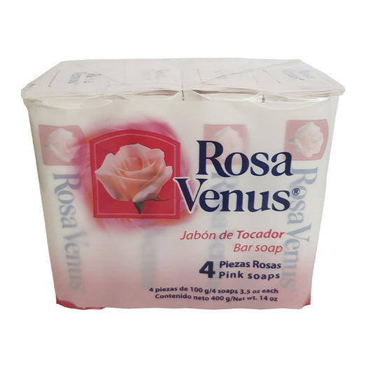 Rosa Venus Jabón Barra Rosa / Pack 4 unidades x 100 grs