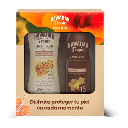 Hawaiian Tropic Pack Protector solar 240 ml+ aceite spray 220 ml